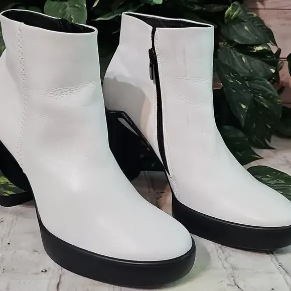 Ecco Runway Inspired Shape Sculpted Motion 75 White Ankle Boots 42 - Picture 5 of 16